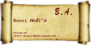 Boszi Abád névjegykártya